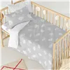 Duvet cover set HappyFriday Basic Kids Grey Baby Crib 2 Pieces