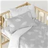 Duvet cover set HappyFriday Basic Kids Grey Baby Crib 2 Pieces