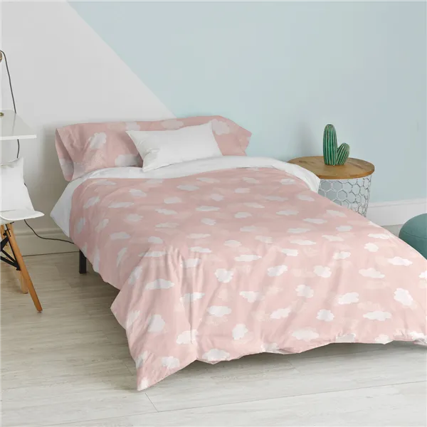 Duvet cover set HappyFriday Basic Kids Pink Single 2 Pieces