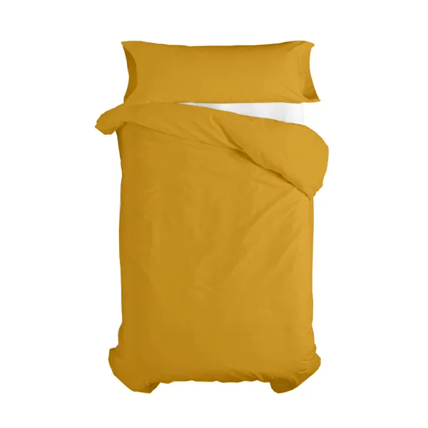 Duvet cover set HappyFriday Basic Kids Mustard Single 2 Pieces