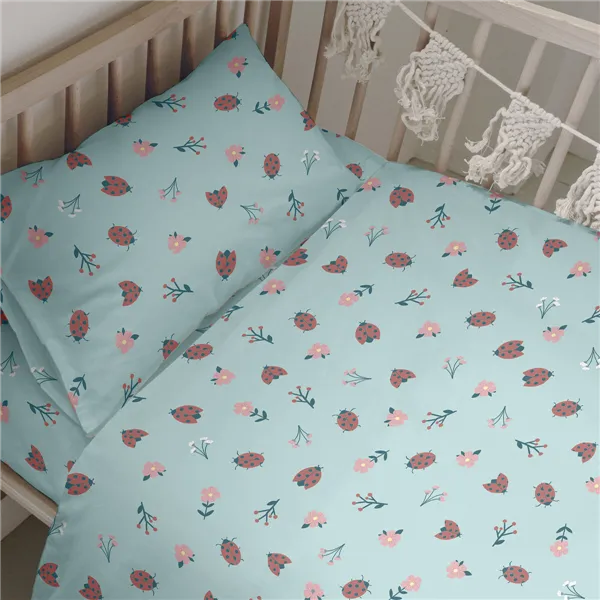 Duvet cover set HappyFriday Mini Catarinas Multicolour Baby Crib 2 Pieces