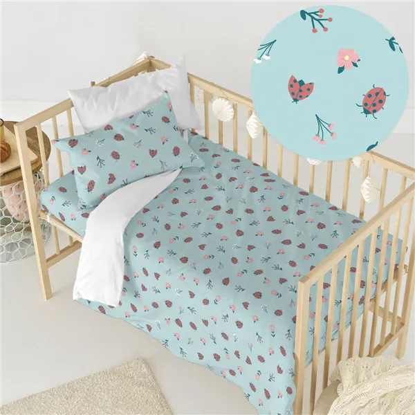 Duvet cover set HappyFriday Mini Catarinas Multicolour Baby Crib 2 Pieces