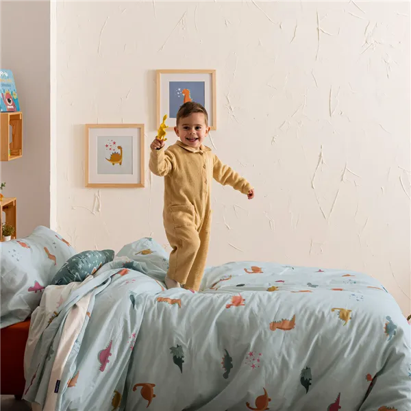 Duvet cover set HappyFriday Mini dinosaur Multicolour Single 2 Pieces