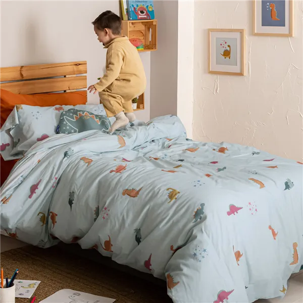 Duvet cover set HappyFriday Mini dinosaur Multicolour Single 2 Pieces