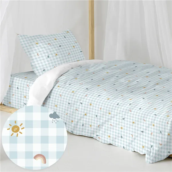 Duvet cover set HappyFriday Mini Weather Multicolour Single 2 Pieces