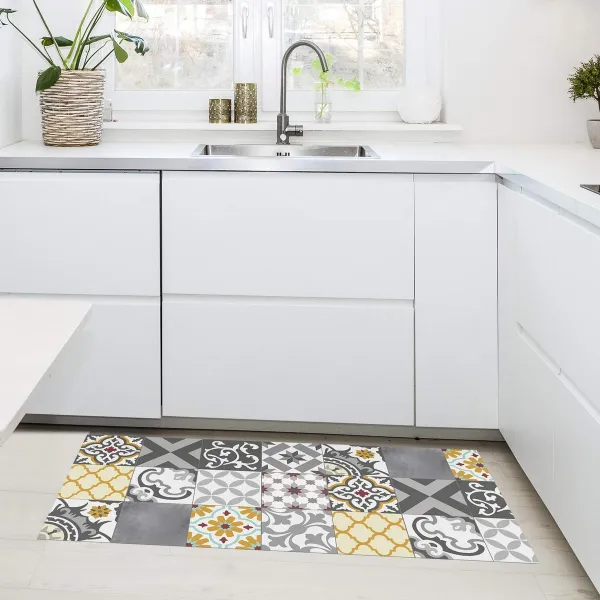 Vinila paklājs Stor Planet Croma Patch Pelēks Dzintars 100 % PVC (50 x 110 cm)