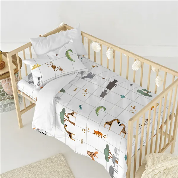 Duvet cover set HappyFriday Mini savanna Multicolour Baby Crib 2 Pieces