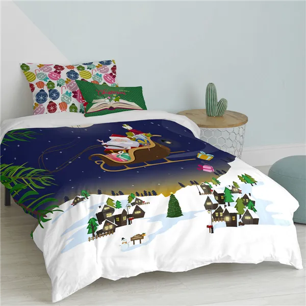 Duvet cover set HappyFriday XMAS Multicolour Single 2 Pieces