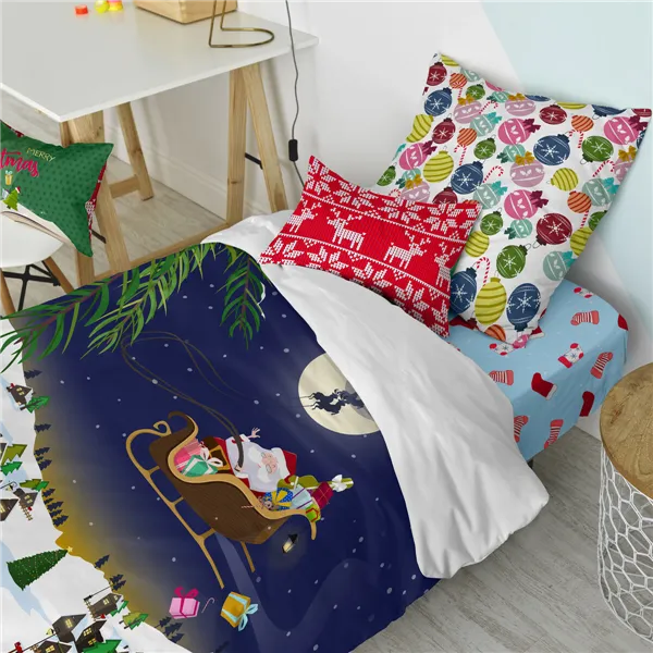 Duvet cover set HappyFriday XMAS Multicolour Single 2 Pieces