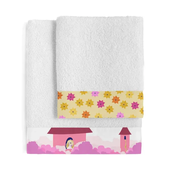 Towel set HappyFriday Mr Fox Long Braid Multicolour 2 Pieces