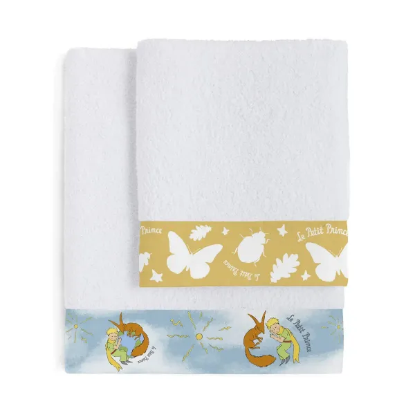 Towel set HappyFriday Le Petit Prince Le printemps Multicolour 2 Pieces