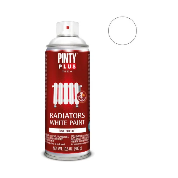 Smidzināma krāsa Pintyplus Tech RAL 9010 400 ml Grzejnik Balts