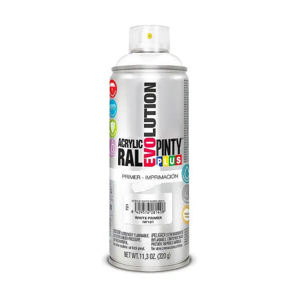 Smidzināma krāsa Pintyplus Evolution IW101 320 ml Printēšana Ūdens bāze Balts