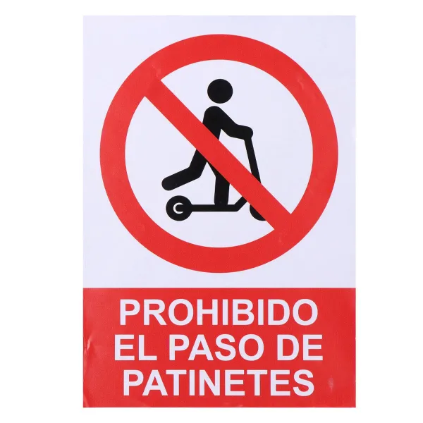 Akrilinių produktų stendas Normaluz Prohibido acceder con patinete Klijai 21 x 30 cm