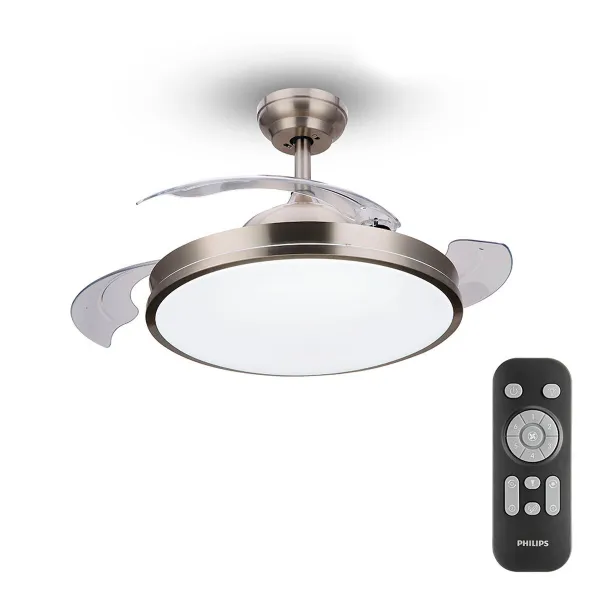 Kattotuuletin valolla Philips Atlas 35 W 28 W 4500 Lm nikkeli (2700 K)