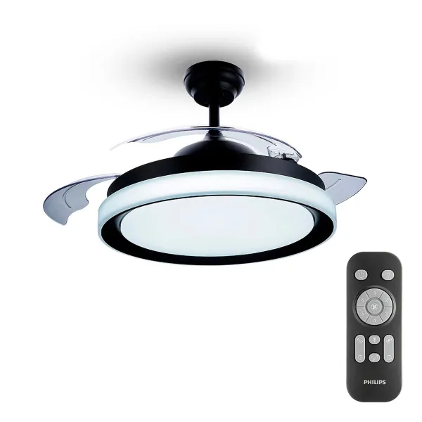 Потолочный вентилятор со светом Philips Atlas Чёрный 35 W 28 W 4500 Lm (2700 K)