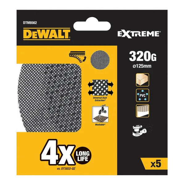 Наждачная бумага для шлифовальной машины Dewalt DTM8562-QZ Ø 125 mm 320 g 5 штук (5 штук)