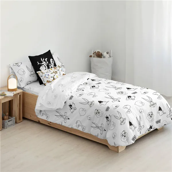 Nordic cover Looney Tunes Looney B&W White black 175 Threads 260 x 240 cm