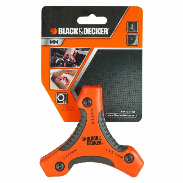 Sulankstomi šešiakampiai raktai Black & Decker bdht0-71628