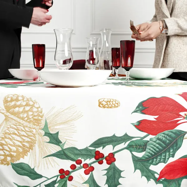 Tablecloth HappyFriday Xmas Mistletoe Multicolour 145 x 150 cm