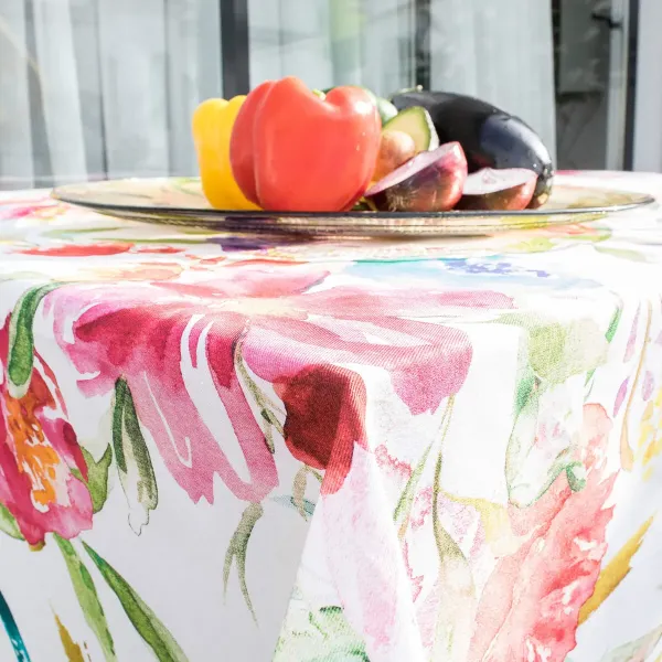 Tablecloth HappyFriday Pink bloom Multicolour 150 x 150 cm