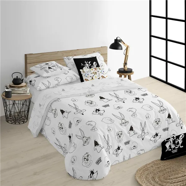 Nordic cover Looney Tunes Looney B&W White black 175 Threads 155 x 220 cm