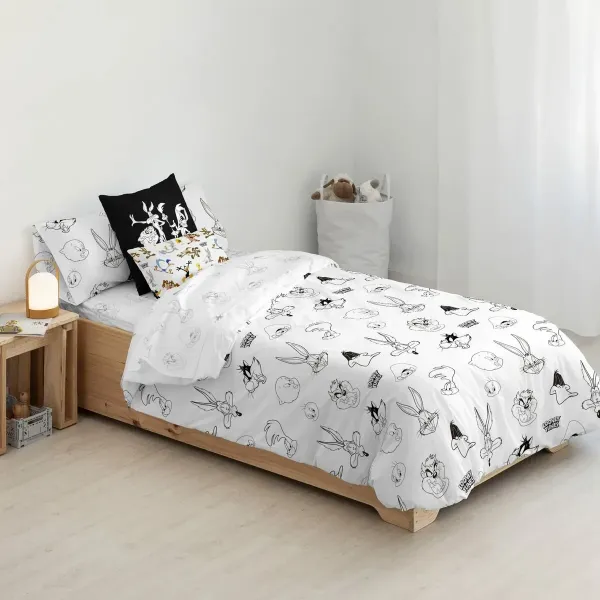 Nordic cover Looney Tunes Looney B&W Multicolour 175 Threads 180 x 220 cm