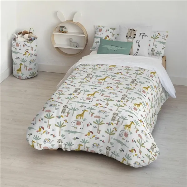 Nordic cover Kids&Cotton Jeddah Small White Mint 175 Threads 180 x 220 cm 180 x 240 cm