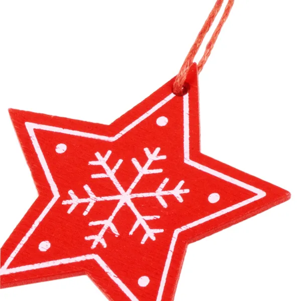 Kalėdų eglutės papuošimas – medinė žvaigždė CA0649, rinkinys iš 3 vnt., 4, 5 cm