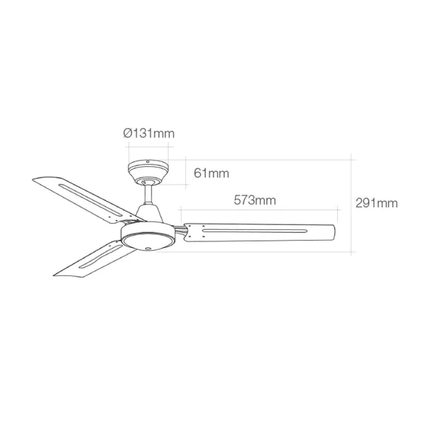 Kattotuuletin EDM 33981 Valkoinen 60 W Ø 140 cm teollinen