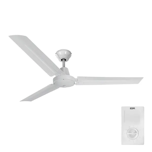 Plafondventilator EDM 33982 Balts 60 W Ø 120 cm Mini Industrijski