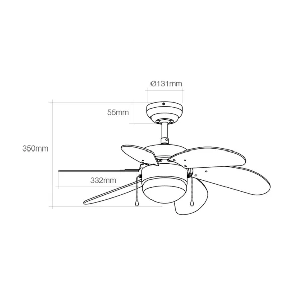 Plafondventilator met licht EDM 33985 Aral Balts 50 W