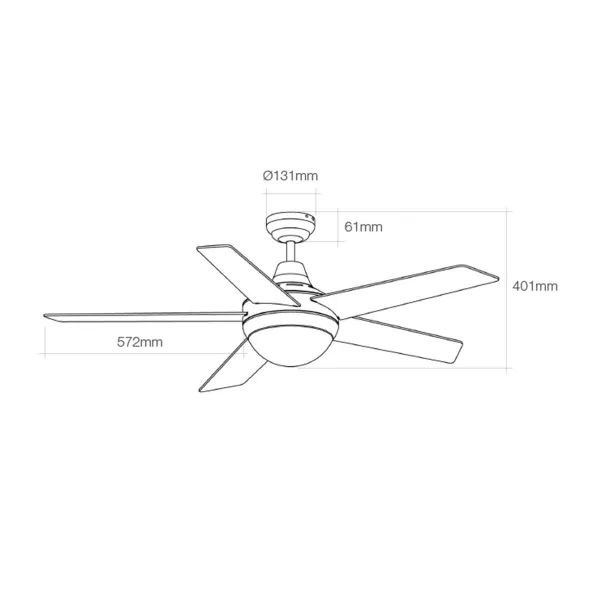 Потолочный вентилятор со светом EDM 33988 Adriatico Белый 60 W