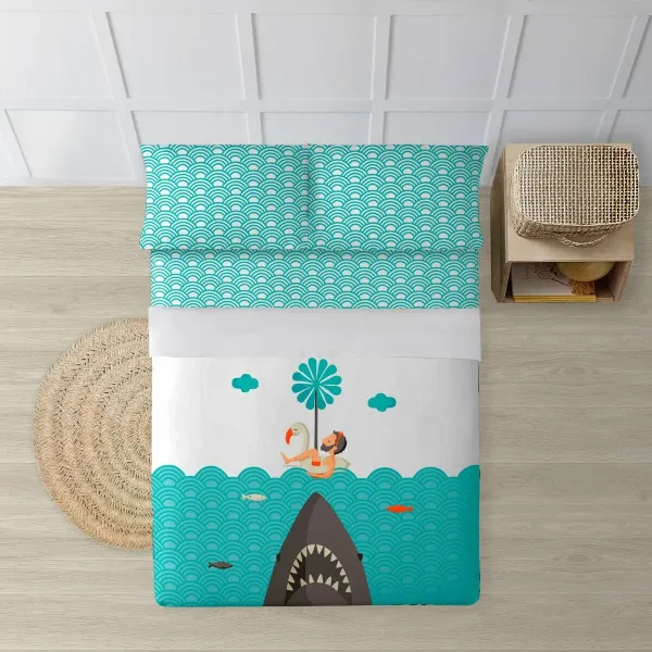 Bedding set Decolores Jaws Multicolour