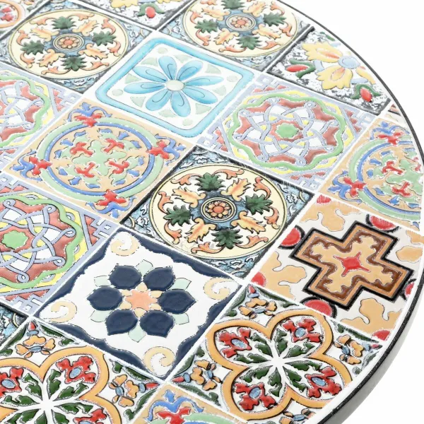 Šoninis stalas su geležies detalėmis Praha Apskritas Juoda Geležis (Ø 60 cm)