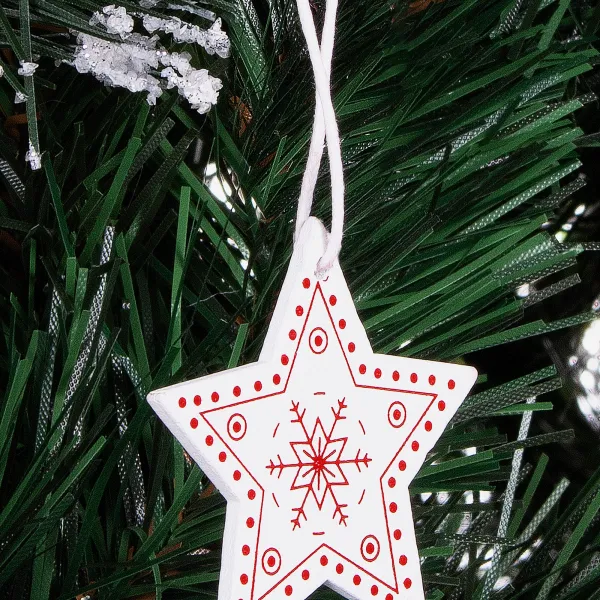 Ziemassvētku zvaigznes no koka Springos CA0658 5cm