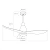Lubinis ventiliatorius su apšvietimu EDM 33815 Kattegat Juoda 15 W 18 W 2190 Lm