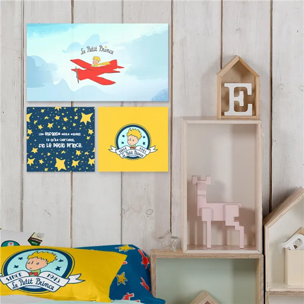 Canvas HappyFriday Le Petit Prince Son avion Multicolour 27 x 27 cm