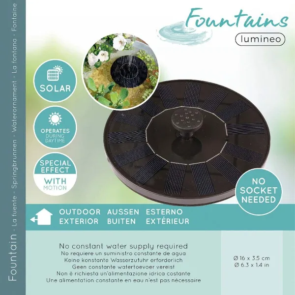 Sodo fontanas Lumineo fountains 893017 Plastmasinis 16 x 3,5 cm