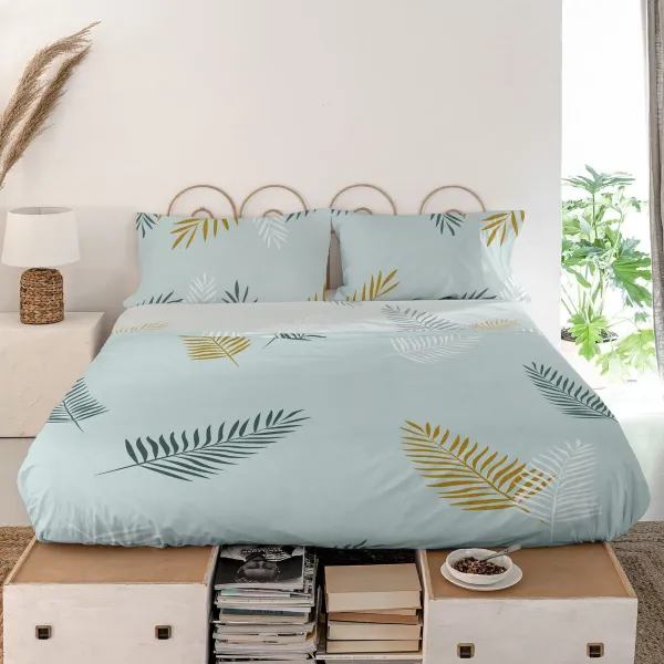 Top sheet HappyFriday Blanc Foliage Mint Multicolour 160 x 270 cm