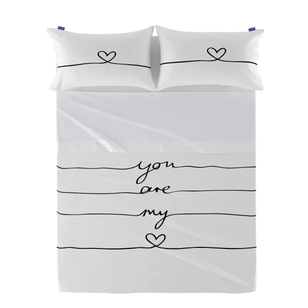 Top sheet HappyFriday Blanc My Love Multicolour 180 x 270 cm