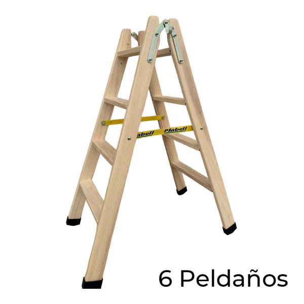 6-pakāpju saliekamās kāpnes Plabell Koks 164 x 31/55 cm