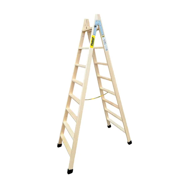 8-askelmaiset taitettavat tikkaat Plabell bld-8 Puu 214 x 31/62 cm