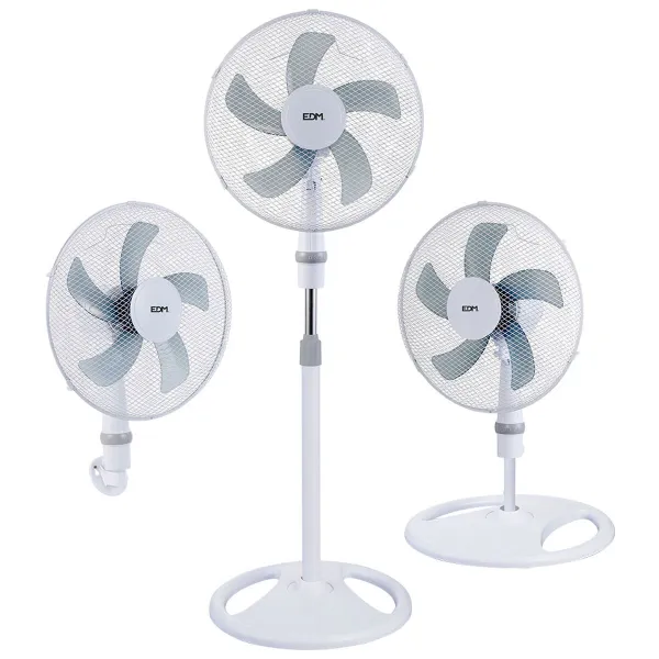 Staande ventilator EDM 33530 Balts 45 W 3-vienā