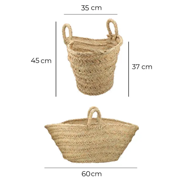 Malkas grozs EDM Esparto zāle 60 x 35 x 45 cm 60 x 45 x 35 cm Ovāls