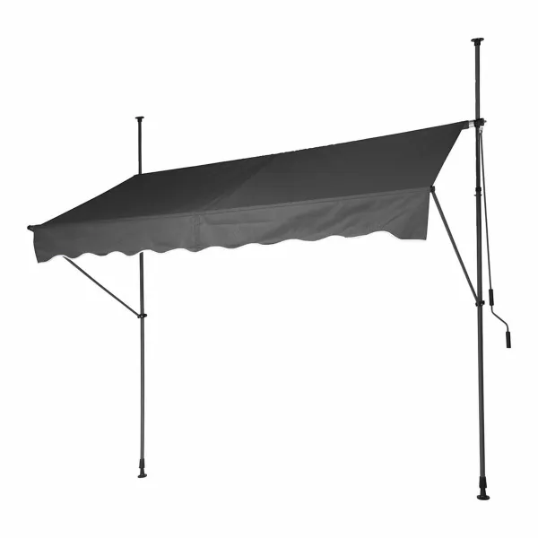 Markiisi Säädettävä Harmaa Polyesteri 250 x 120 cm