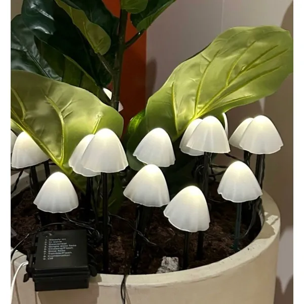 Dekoratīva gaisma augiem Lumineo 491762 Balts Mini Sēne (20 gb.)