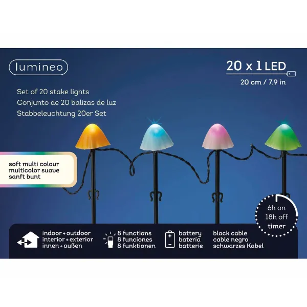 Декоративный свет для растений Lumineo 491763 Разноцветный Mini грибной (20 штук)