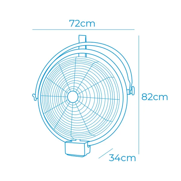 Sieninis ventiliatorius EDM 33520 Juoda 120 W industrinis Lubos