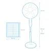 Vapaasti seisova tuuletin EDM 33523 Valkoinen 25 W Aurinkokenno
